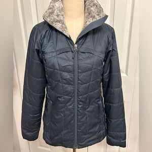 Women’s Columbia Titanium Kaleidoscope Omni Heat Puffer Jacket Blue Size Small